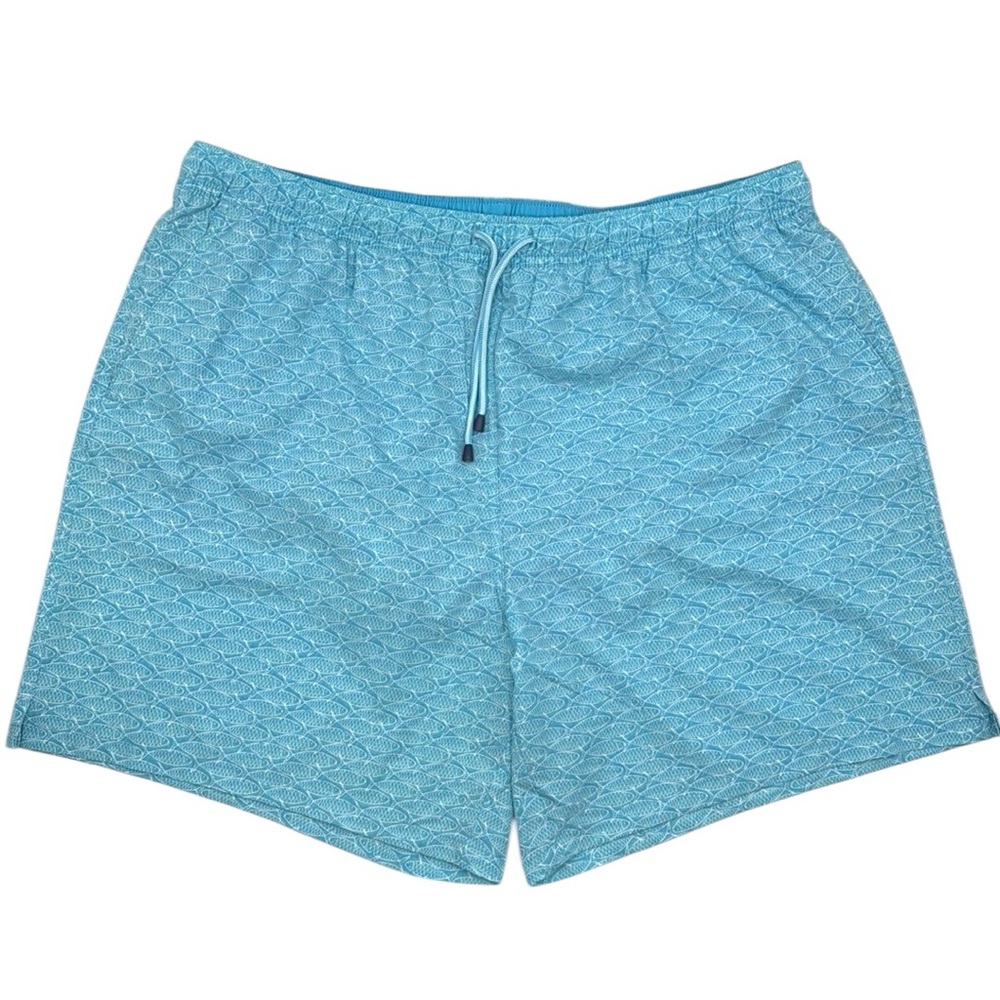 Peter Millar Ocean Traffic Fish Print Swim Trunks Size XXL